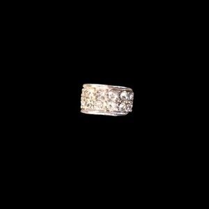 White crystal charm stamped 925 silver for Pandora bracelet
